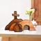 Easter Resurrection Scene Set, Jesus Tomb Easter Tray Set, for Religious Home Office Desktop, Cross Decoration Bundle Kit Sign Tiered Decorations (Wooden)